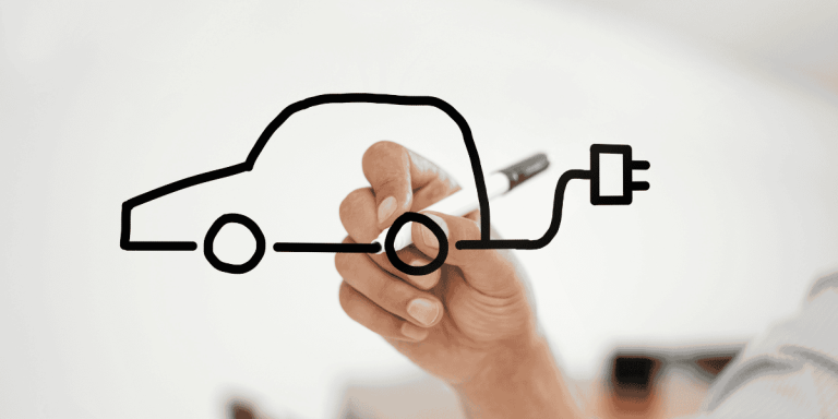 Disegno di un'auto elettrica